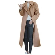 atinetok Clearance Women's Casual Trench Coat Flash Deals, Fashion Women,Gifts for Women Girls Men Winter Autume Long Trench Coat Windproof Quick Dry Formal Trench Coat Comfortable Breasted