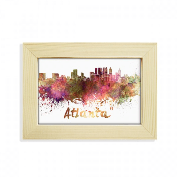 atlanta amecity watercolor desktop decorate photo frame picture art painting 5x7 inch