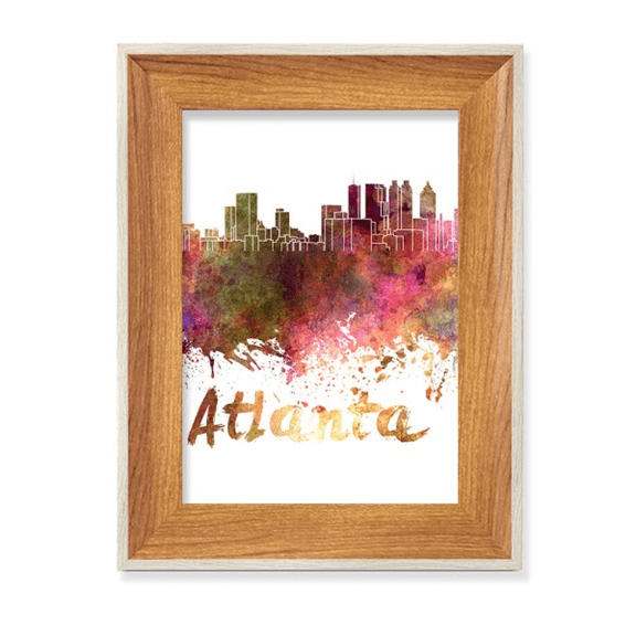 atlanta amecity watercolor desktop wooden photo frame display picture art painting multiple sets