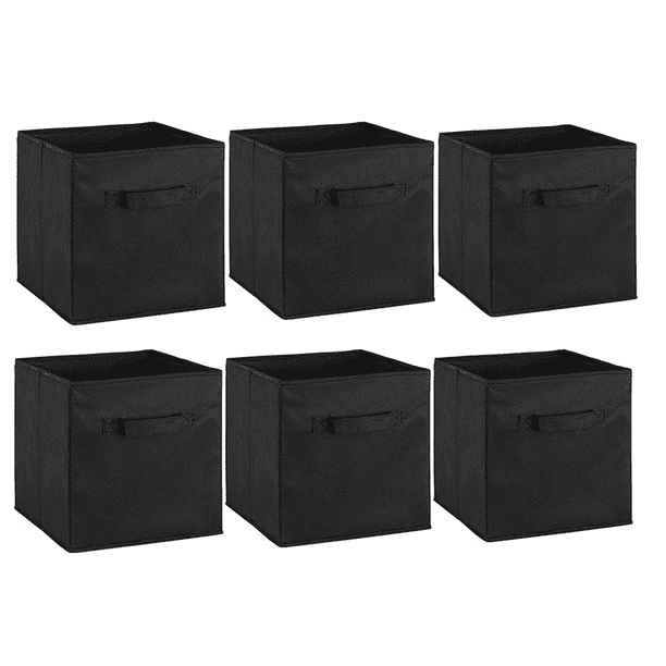 atopo 11x11 6pcs Black Large Storage Cubes Foldable Cube Storage Bins
