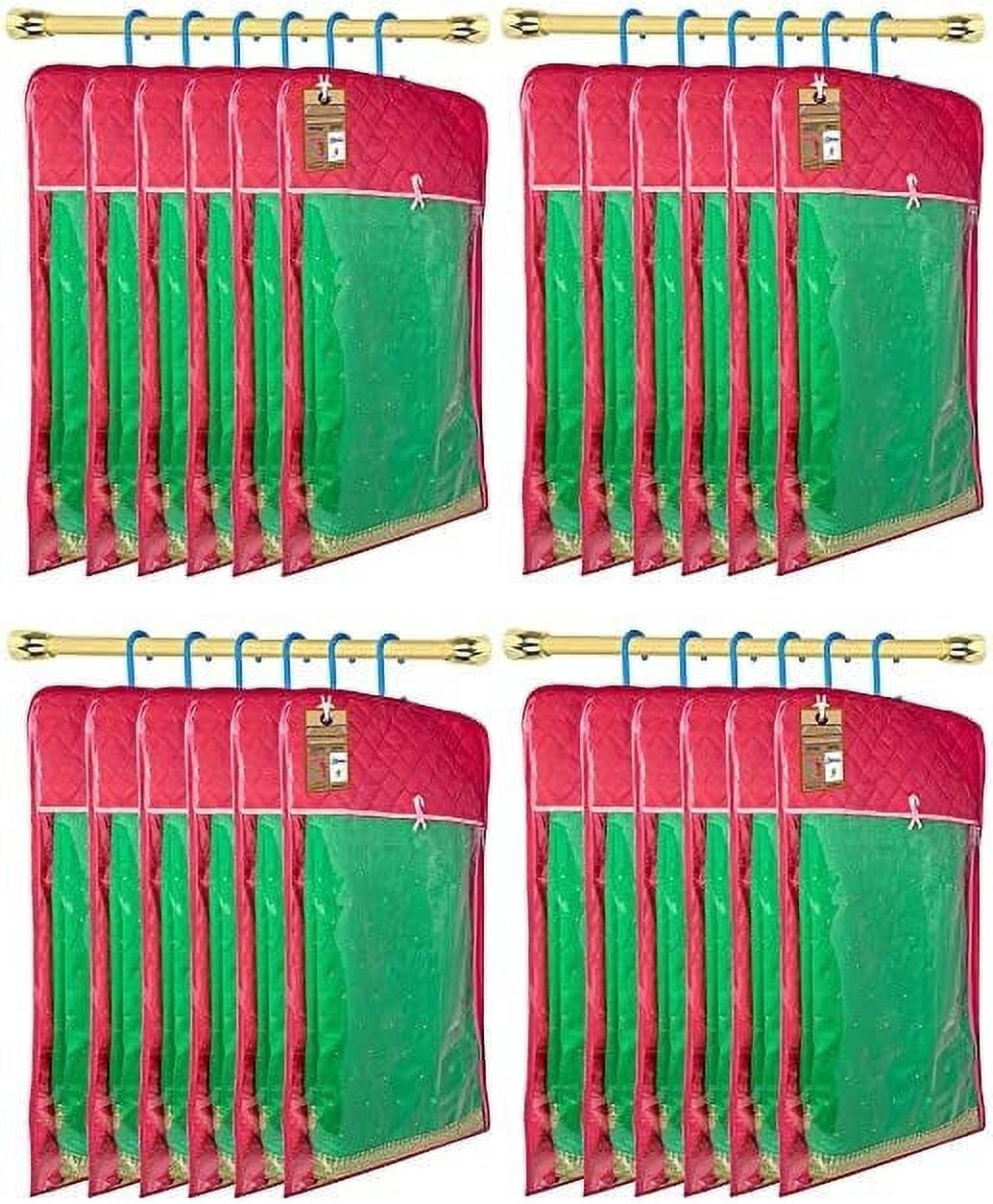 atorakushon 30'' Hanging Garment Suit Bags Storage Clothes Cover with Clear Window Zipper Closet for Tuxedos Shirts Fur Coats Pack of 24 Pink