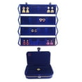 thumbnail image 1 of atorakushon Blue Velvet Folding jewellery Vanity Box Make-Up pouch Multipurpose 16 pair Earrings With Free Ring Box Organizer, 1 of 3
