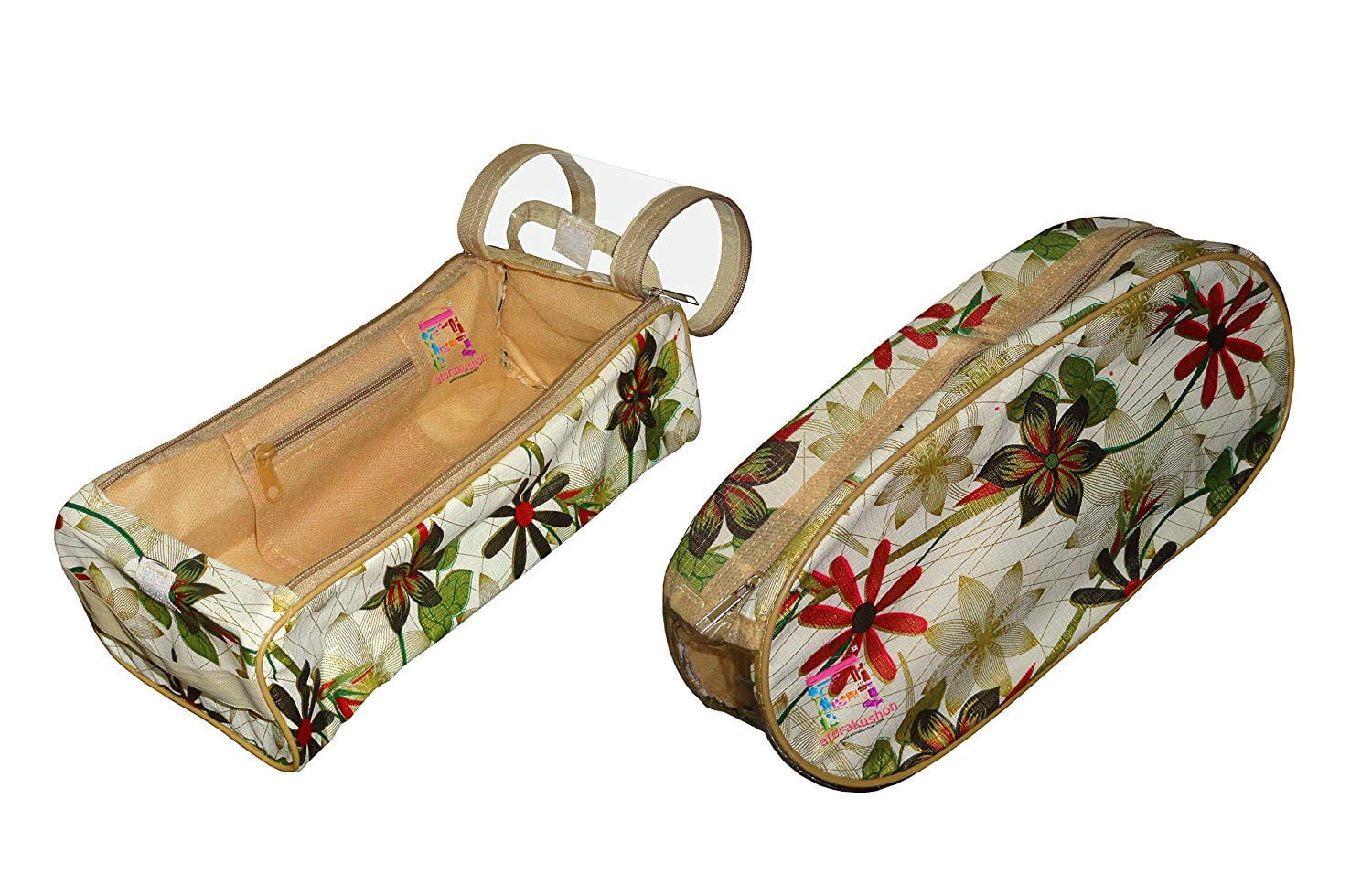 atorakushon Flower Print, Shoe Cover And Slippers Cover Travelling Shoe Storage Bag Storage Footwear Organiser Pouch Shoe Bag (Set of 2)