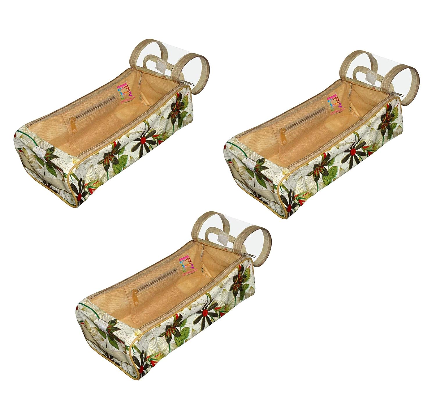 atorakushon Flower Print, Shoe Cover Travelling Shoe Storage Bag/Storage Footwear Organiser Pouch Shoe Bag (Pack of 3)