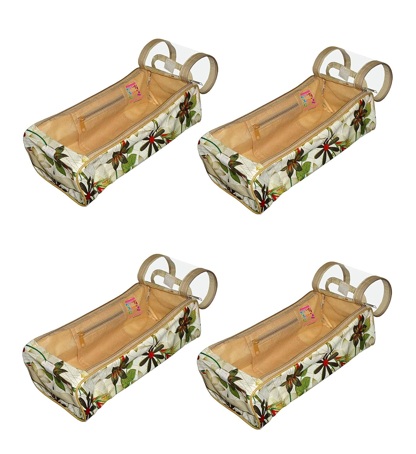 atorakushon Flower Print, Shoe Cover Travelling Shoe Storage Bag/Storage Footwear Organiser Pouch Shoe Bag (Pack of 4)