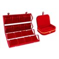 thumbnail image 1 of atorakushon Maroon Velvet Folding jewellery Vanity Box Make-Up pouch Multipurpose 16 pair Earrings With Free Ring Box Organizer, 1 of 4