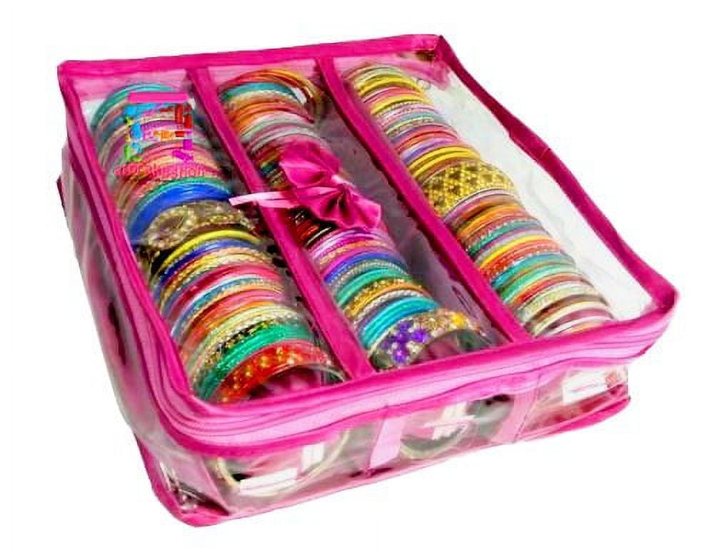 atorakushon Satin 3 Rods Jewelery Bangles Storage Wardrobe Organizer ...