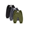 thumbnail image 1 of aturustex 3-Pack Solid Basic Sweatpants for Toddler Baby Boys 0-3T Infant Elastic Waist Trousers Drawstring Sweatpant Loose Casual Bottoms Pants Fashints Little Boy Daily Spring Fall Clothes, 1 of 7