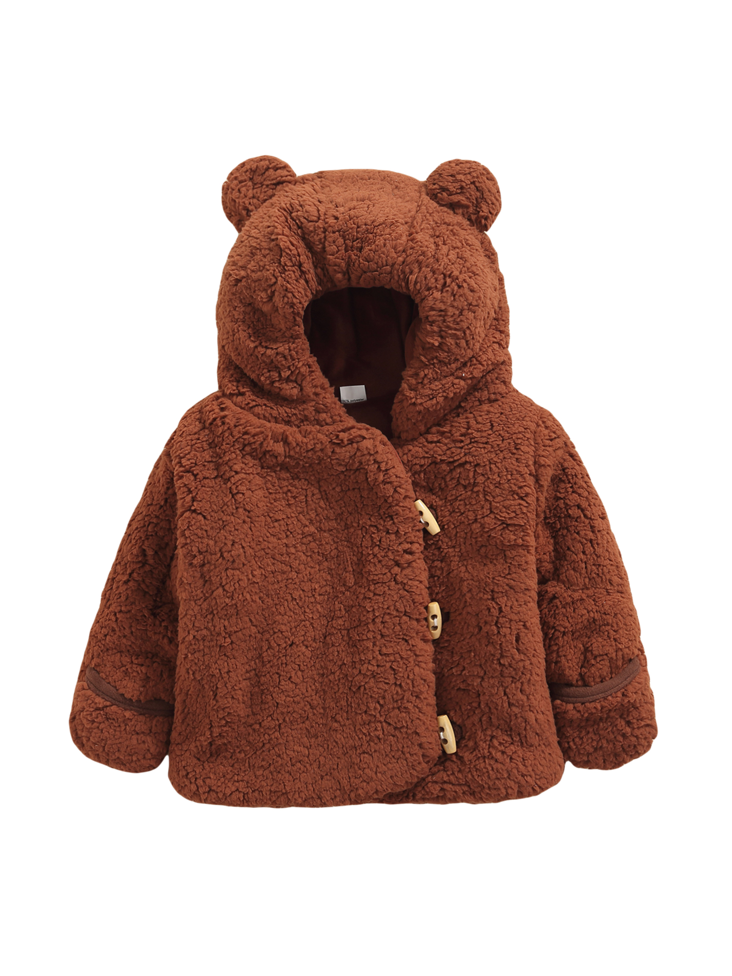 aturustex Baby Boys Girls Fleece Jacket Bear Ear Hoodie Warm Winter Outwear Top - image 1 of 7