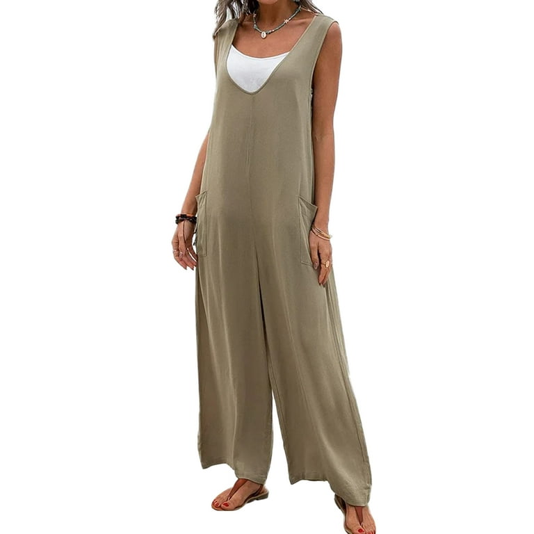 Casual Print Patchwork V Neck Straight Jumpsuits Casual Print Patchwork V Neck Straight Jumpsuits