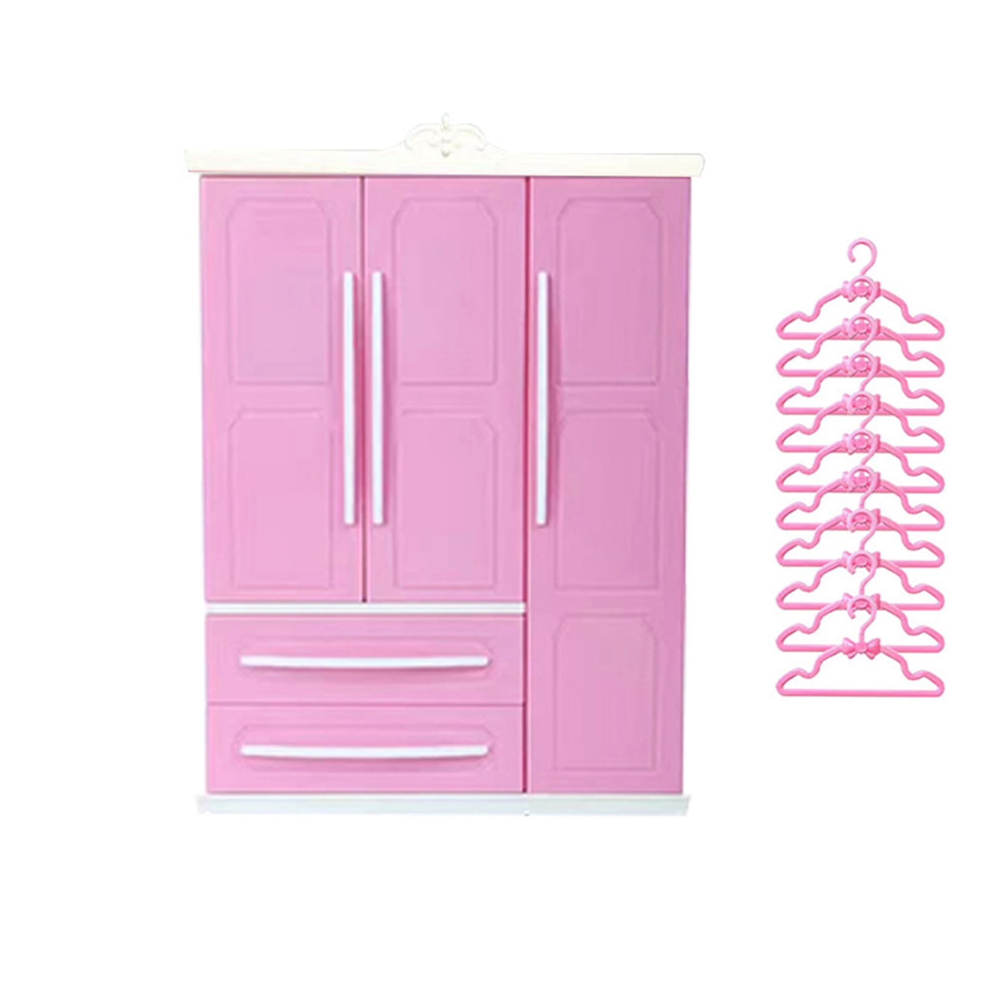 aturustex Doll Closet Wardrobe with Multiple Compartments Toys Wardrobe