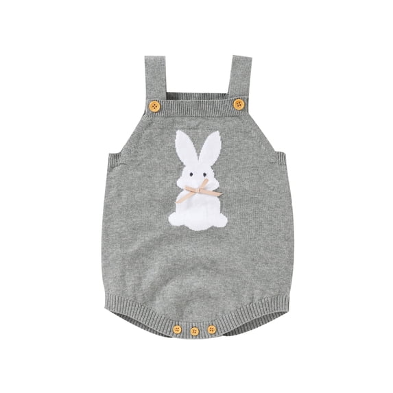 aturustex Easter Baby Girl Boy Knit Romper Sweater Newborn Bunny Bodysuit Sleeveless Sweater Jumpsuit Playsuit 0-18 Months