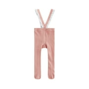 aturustex Footed Leggings with Suspender for Cute Baby Girls