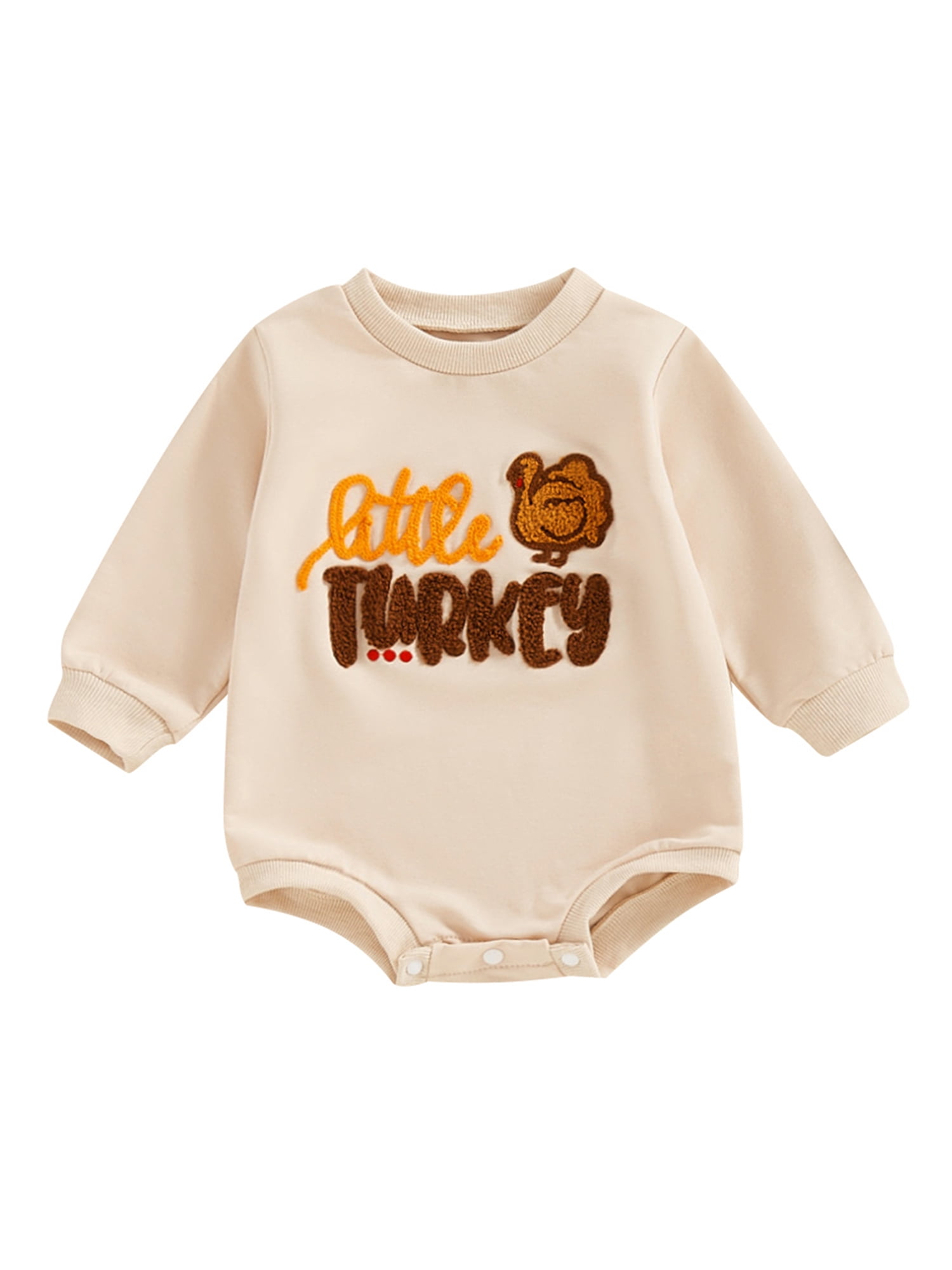 BULINGNA Baby Thanksgiving Romper - Handmade Rolls Bubble Sweatshirt One Piece For Fall & Winter