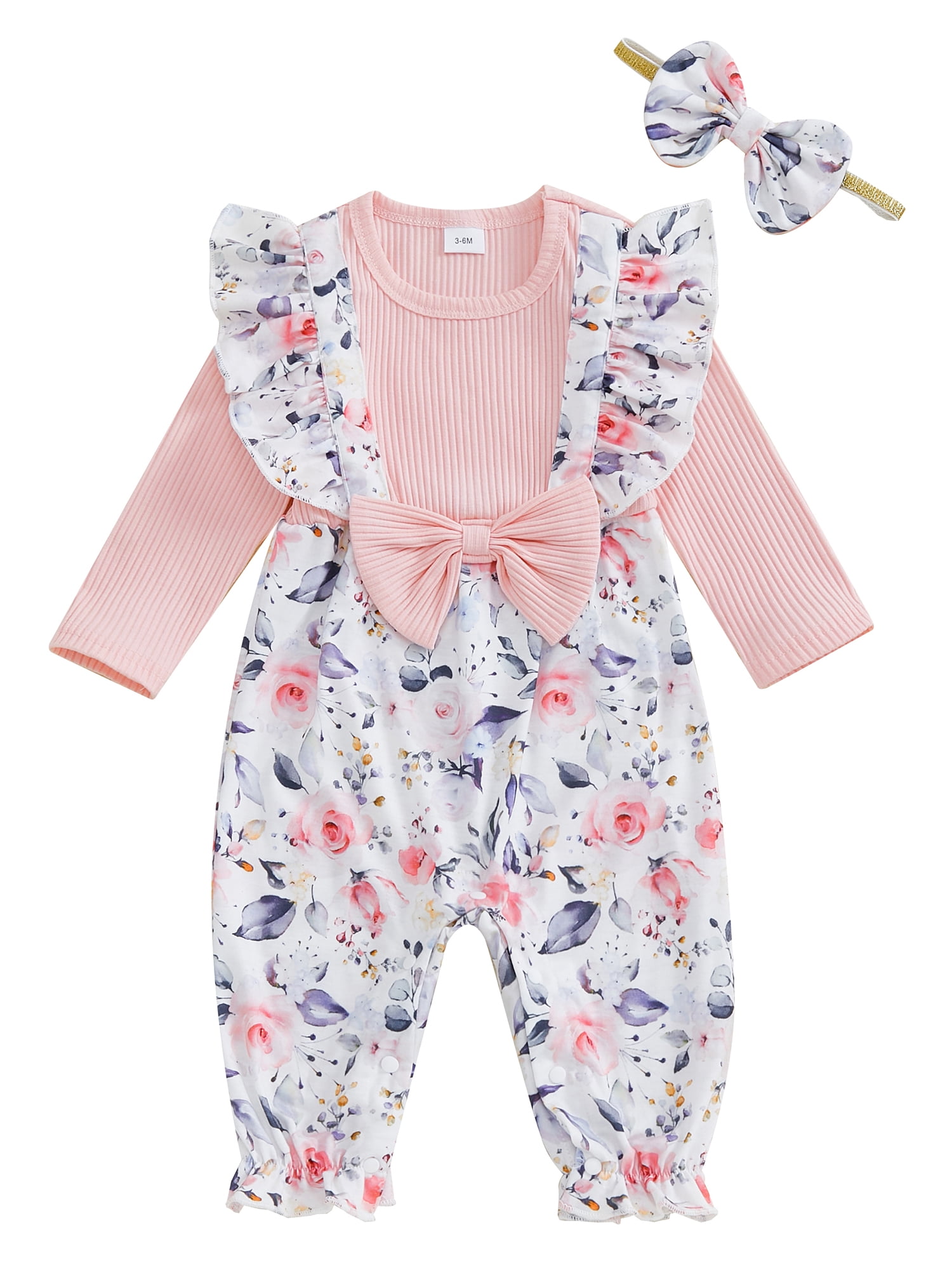 Spring Baby Rompers aturustex Infant Baby Girls One piece Romper 0-18M Newborn Long Sleeve ...