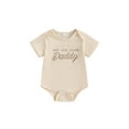 thumbnail image 1 of aturustex Infant Girl Boy Casual T-shirt Romper 0 3M 6M Newborn Baby Short Sleeve Shirt Bodysuit Letter Embroidery Tee Jumpsuits Crew Neck Rompers Tode Summer Daily Clothes for Holiday Party, 1 of 6