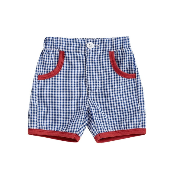 aturustex Little Boy Plaid Print Shorts 6M 12M 18M 2T 3T 4T Toddler Zipper Short Pants Classic Elastic Waist Shorts Infant Fashion Casual Loose Cute Sy Summer Beach Clothes for Holiday Party