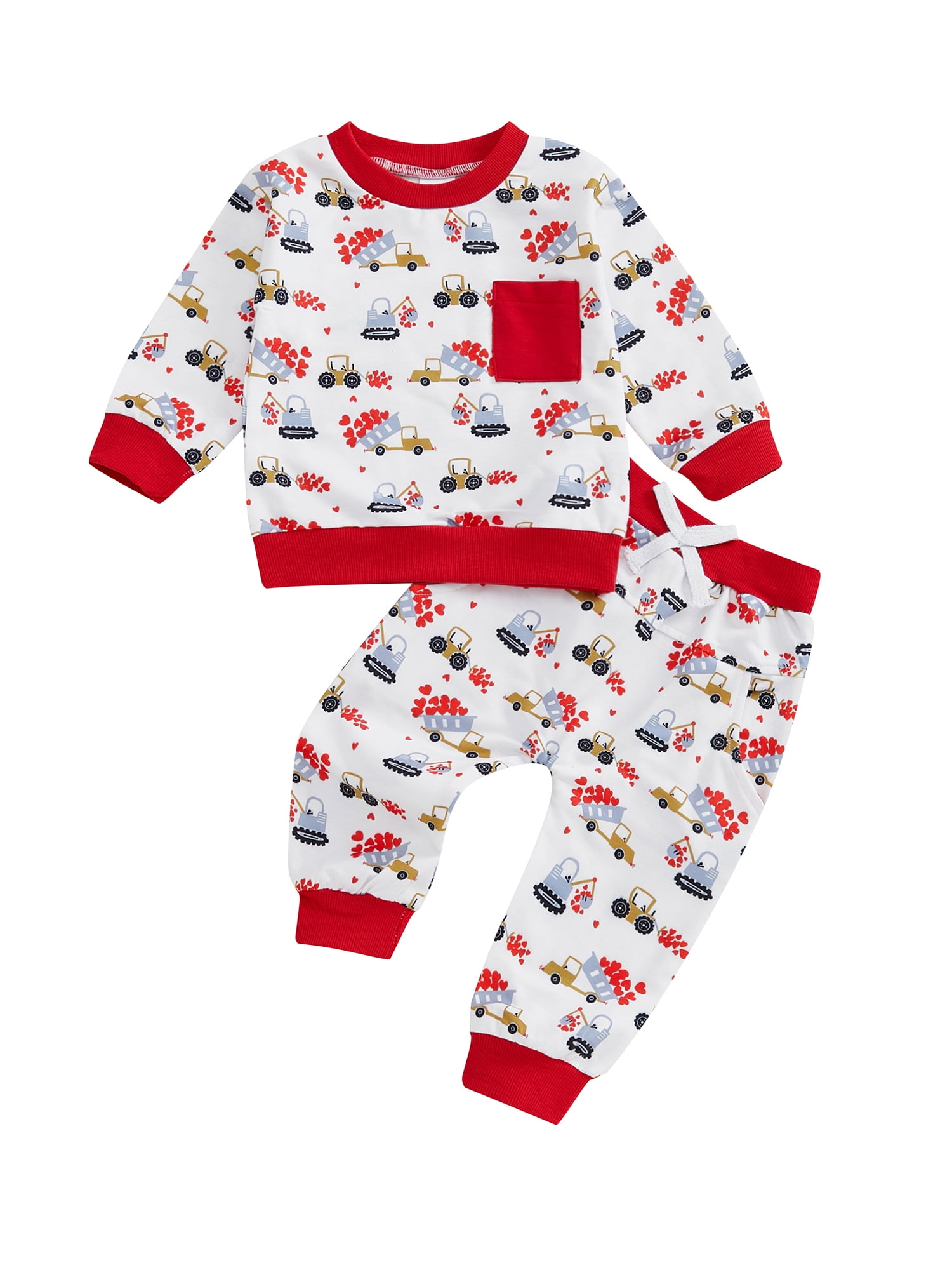 Little Trouble Maker Baby Boy Winter Outfit – Yellow & White Cotton Tracksuit Set