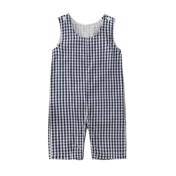 aturustex Little Boys Classic Plaid Tank Romper 0 6M 12M 18M 2T 3T Toddler Baby Sleeveless Jumpsuit Round Neck Overalls Infant Vintage Fashion Loose Cmmer Outfits Beachwear for Holiday Party