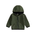 thumbnail image 1 of aturustex Little Boys Girls Basic Plush Hoodie Lightweight 6M 12M 18M 2T 3T 4T Toddler Solid Zipper Cardigan Jacket Fleece Hooded Sweatshirts Infant Bon Warm Daily Spring Fall Winter Clothes, 1 of 7