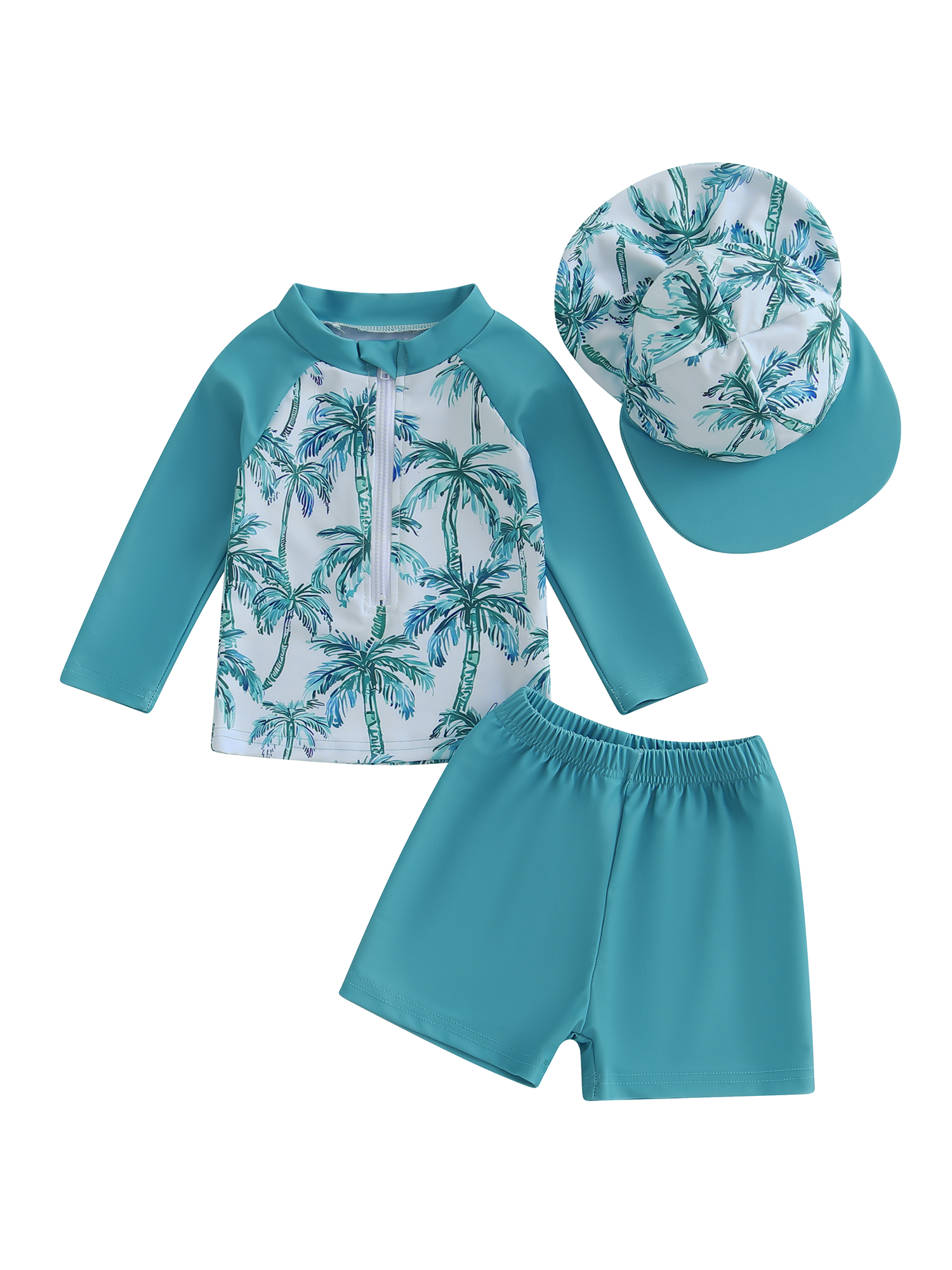 aturustex Little Boys Rash Guard Swimsuit and Swim Hat Set 3M-3T ...