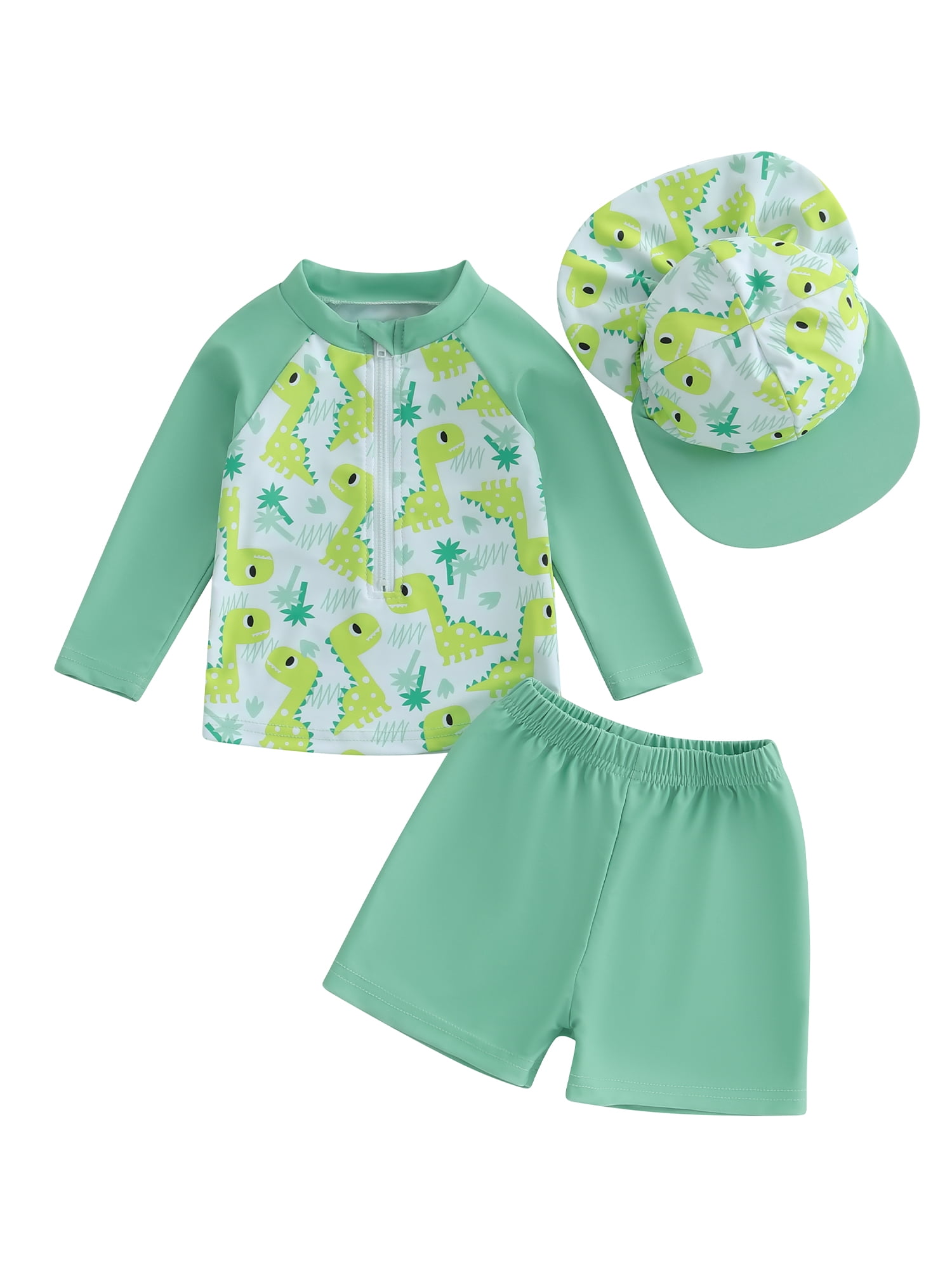 aturustex Little Boys Rash Guard Swimsuit and Swim Hat Set 3M-3T ...