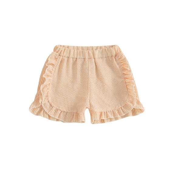 aturustex Little Girl Classic Striped Shorts 9M 12M 18M 2T 3T 4T Toddler Baby Lotus Edge Shorts Elastic Waist Shorts Lounge Fashion Cute Casual Comform Kids Fashion Loose Cute Summer Clothes