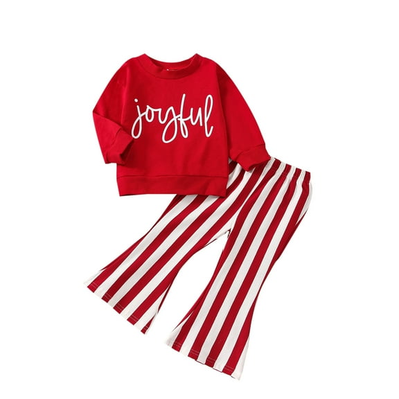aturustex Little Girls 2pcs Casual Pants Outfits 5T 6T 7T 8T Toddler Baby Long Sleeve Pullovers Letters Print Sweatshirt Crew Neck Tops with Striped Foose Cute Daily Spring Fall Clothing Set