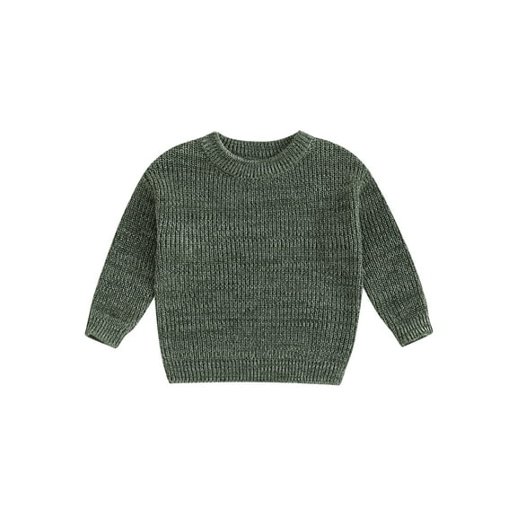 aturustex Little Girls Boys Solid Basic Cozy Sweaters 0-5T Toddler Baby Long Sleeve Knitted Pullovers Crew Neck Knit Sweatshirts Jumpers Thick Cozy Che Casual Daily Comfy Spring Fall Clothes