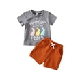 thumbnail image 1 of aturustex Newborn Baby Boy Easter Clothes Set 6M 12M 18M 24M 3T 4T 5T Summer Bunny Short Sleeve T-Shirt Tops Drawstring Shorts Boy Casual Outfits, 1 of 9