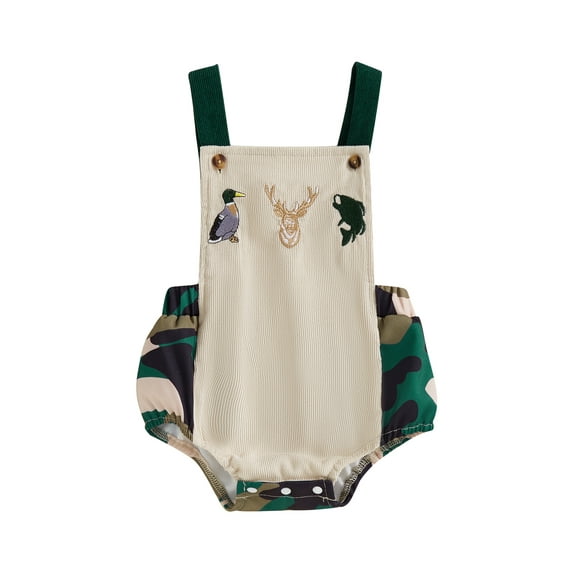 aturustex Toddler Baby Boy Bubble Romper 0 3M 6M 12M 18M Infant Sleeveless Overalls Animal Embroidery Rompers Square Neck Bodysuit Newborn Playsuit Lil Summer Daily Outfits for Holiday Party
