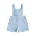 thumbnail image 1 of aturustex Toddler Baby Boys Girls Suspender Shorts 0 6M 12M 18M 2T 3T Infant Classic Stripe Print Jumpsuit Sleeveless Overall Shorts Square Neck RompeLoose Casual Daily Spring Summer Ouftits, 1 of 7