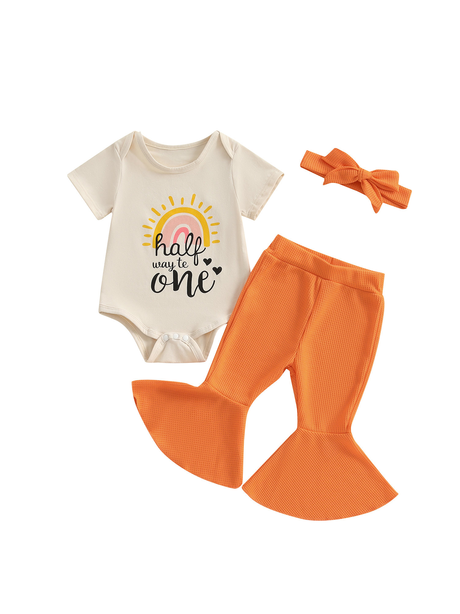 aturustex Toddler Baby Girl 3pcs Rompers Outfits 6M 12M 18M Infant ...