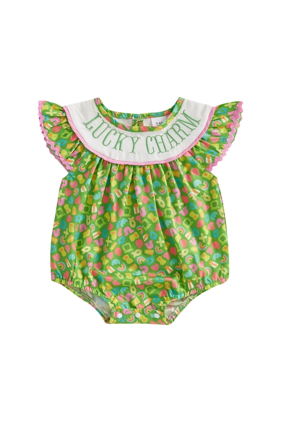 Toddler Baby Girls Bubble Rompers 0 3M 6M 9M 12M 18M Infant Sleeveless Bodysuit Crew Neck Jumpsuits Embroidery Letters Romper Little Girl Fammer Clothes Beachwear for Holiday Party