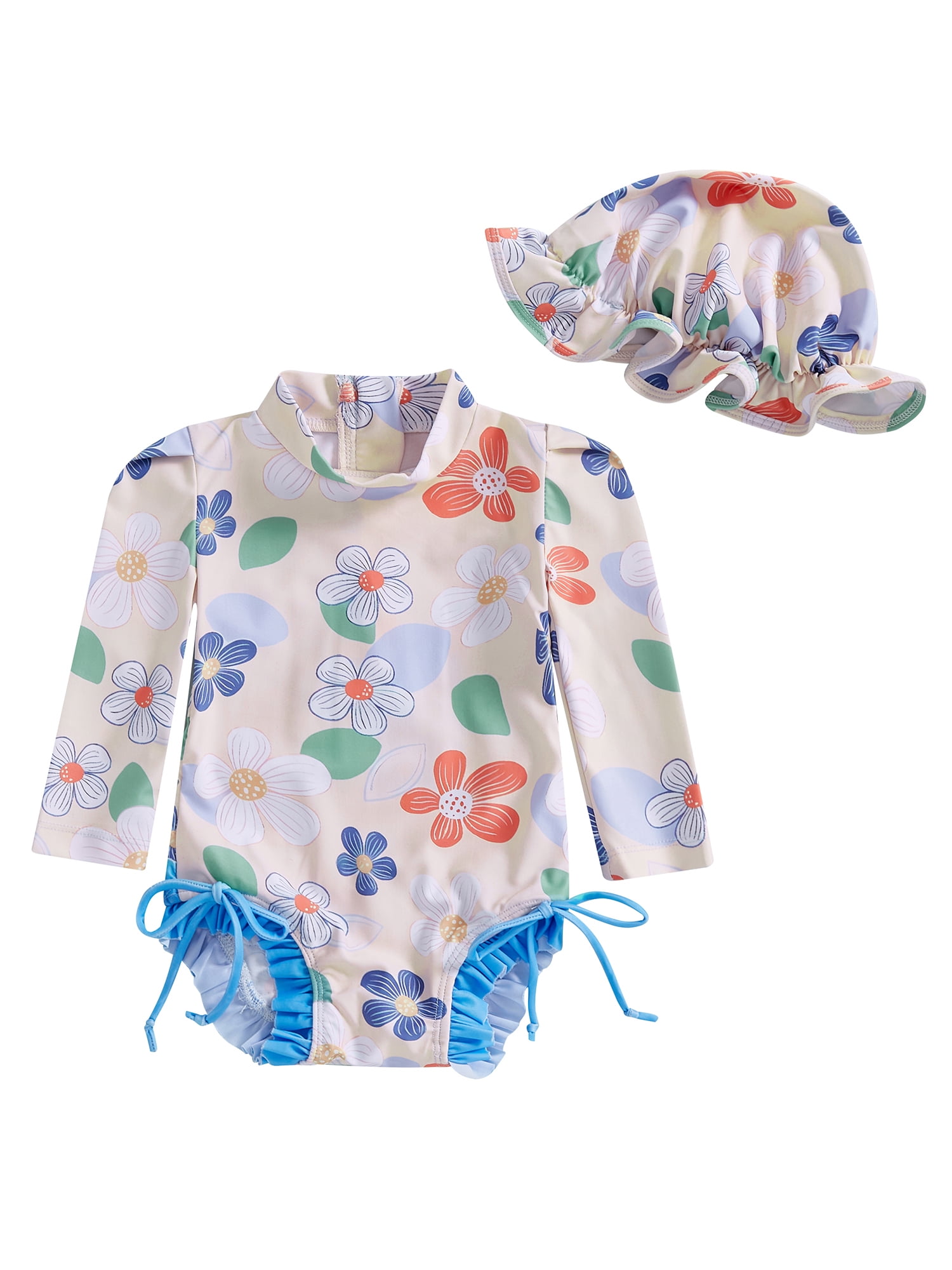 aturustex Toddler Girl Rash Guard Swimsuit with Hat Outfits 0 3M 6M 12M ...