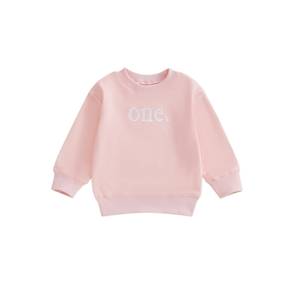 aturustex Toddler Girls Boys Birthday Sweatshirts 12M 18M 2T 3T Infant Baby Letter Embroidery Pullovers Crew Neck Long Sleeve Jumpers Baby 1T-2T Birthn Loose Casual Daily Spring Fall Clothes