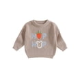 thumbnail image 1 of aturustex Toddler Girls Easter Cozy Sweaters 0 3M 6M 9M 12M 18M 2T 3T Infant Fashion Carrot Letter Pattern Knitted Sweatshirts Long Sleeve Cable Knitwn Loose Casual Daily Spring Fall Clothes, 1 of 7
