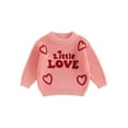 thumbnail image 1 of aturustex Toddler Girls Valentine's Day Sweaters 0 6M 12M 18M 2T 3T Infant Baby Love Heart Letter Pattern Pullovers Knitwear Long Sleeve Crew Neck JumFashion Loose Casual Spring Fall Clothes, 1 of 7