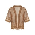 thumbnail image 1 of aturustex Women Casual See Through Lace Solid Color Crochet Cardigan Cover Up Jacket Plus Size Top, 1 of 8