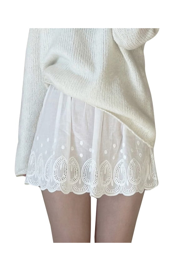 Women's Lace Extender Skirt Adjustable Layered Fake Top Lower Sweep Shirt Mini Lace Underskirt A Version Half Slips