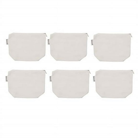 augbunny 100% cotton 12oz canvas zipper cosmetic makeup jewlery pouch coin cash purse change holder 6-pack