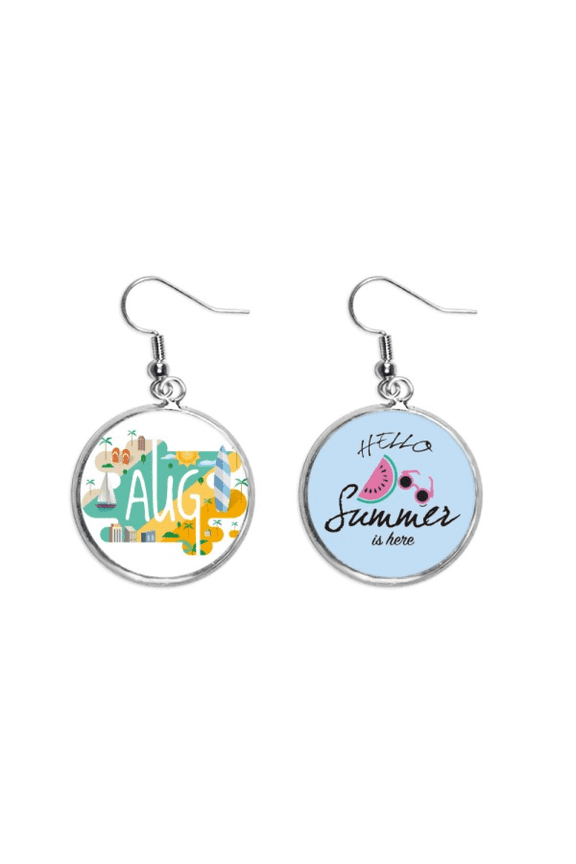 august month season illustration earring drop summer watermelon earring wear