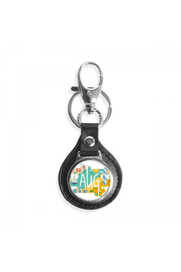 august month season illustration key link chain keyholder finder hook metal
