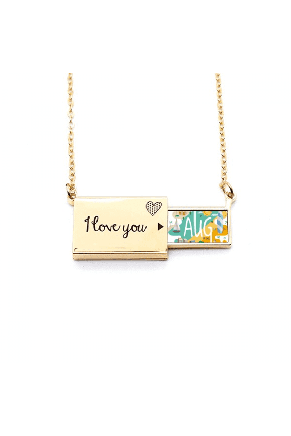 august month season illustration letter envelope necklace pendant jewelry