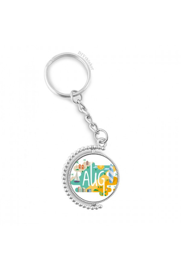 august month season illustration rotatable keyholder disc accessories chain clip