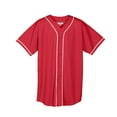 thumbnail image 1 of augusta sportswear augusta wicking mesh button front jersey with braid trim, red/white, small, 1 of 3