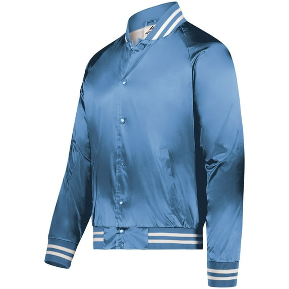 augusta sportswear men's satin baseball jacket/striped trim 3610