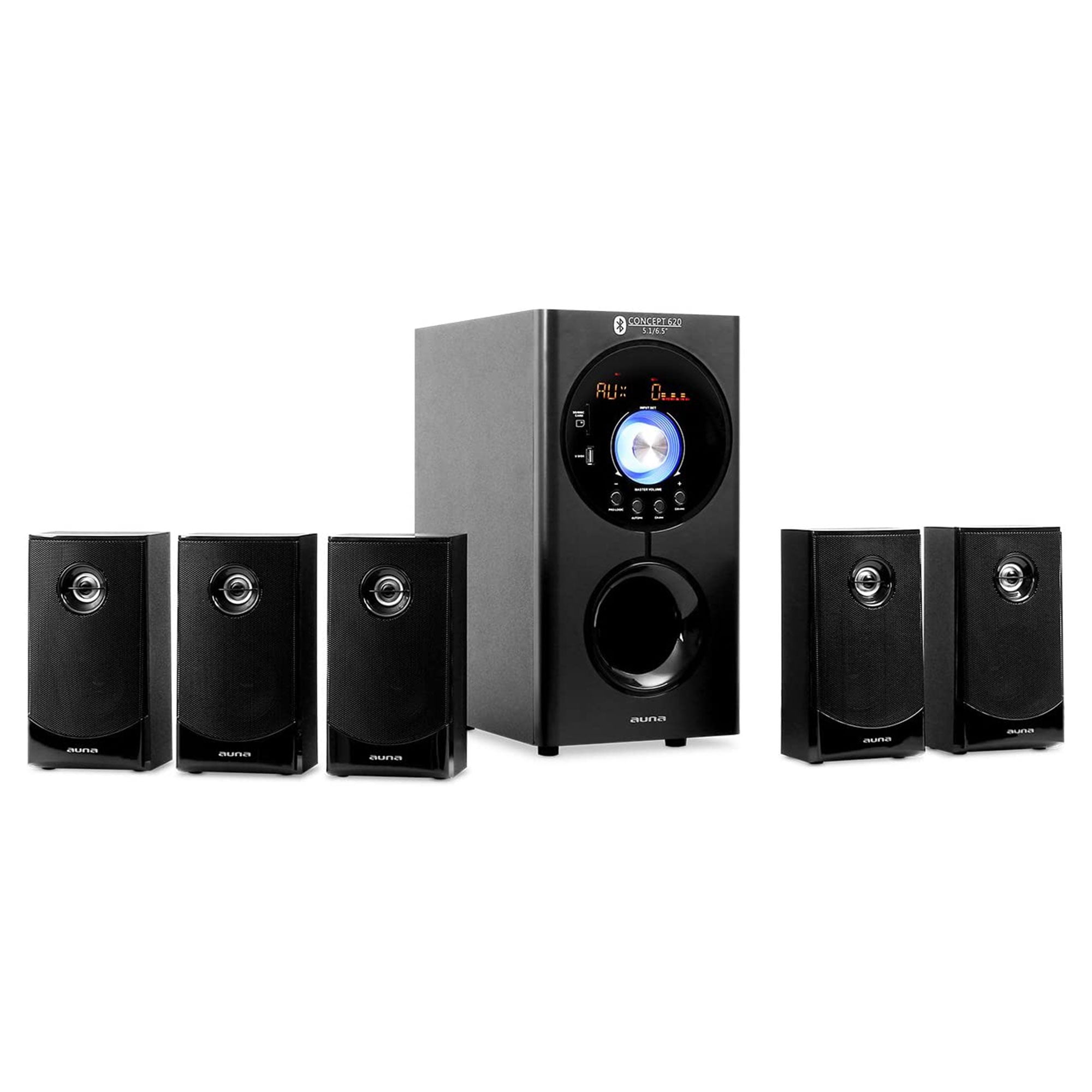 auna Concept 520 Sistema de altavoces 5.1 75 W RMS OneSide Subwoofer  Bluetooth USB SD