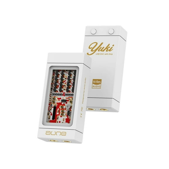 aune Yuki Portable DAC with Headphone Amp,Completely Separate DAC and AMP Ceramic Substrate Structure,32bit/768k DSD256 USB C Dongle with 3.5mm 4.4mm Output Hi-Res Lossless for Smartphone PC Laptops