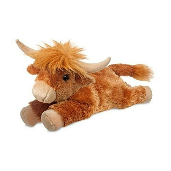 aurora gifts of smiles (flopsie) - highland cow - soft toy/plush- 30cm